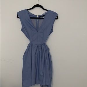 Denim Blue Dress with side-cut-outs